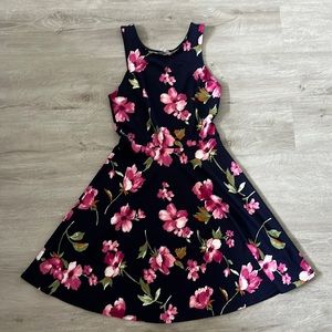 Navy Floral Print Sundress